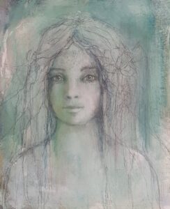 A young Dryad . 41X32 cm Mix media