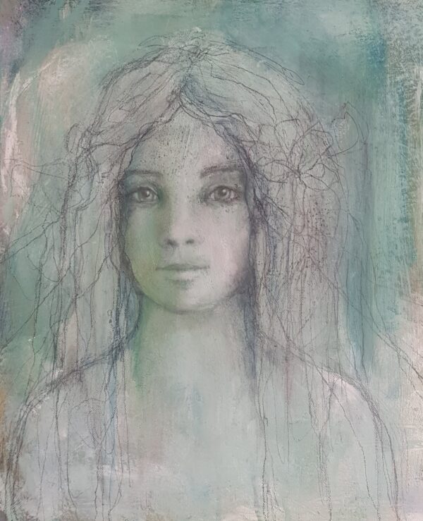A young Dryad . 41X32 cm Mix media